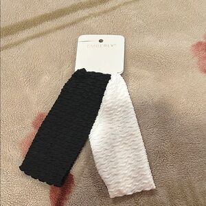Emberly Black and White Textured Headbands